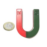 Magnet ferita potcoava 67 x 54 mm, rosu-verde
