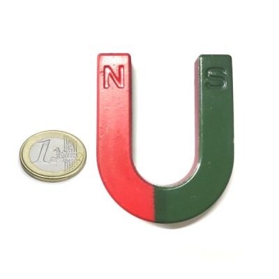 Magnet ferita potcoava 67 x 54 mm, rosu-verde foto