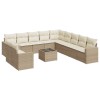 Set canapele de gradina cu perne, 12 piese, bej, poliratan