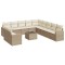 Set canapele de gradina cu perne, 12 piese, bej, poliratan