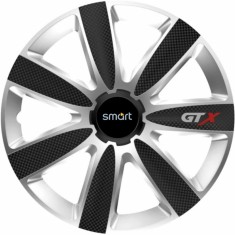 Set 4 Capace Roti GTX Carbon Gri-Negru R17, Compatibil Cu Smart