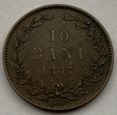 10 Bani 1867 Heaton, Romania, a UNC foto