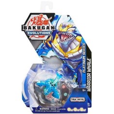 Figurina Bakugan Evolutions Platinum Series, Warrior Whale, Albastru, 6 cm
