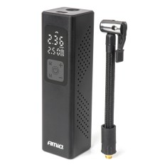 Compresor auto 12V 100W AMiO cu afisaj LED digital, presiune maxima 10 bar, debit 20 l/min, furtun 16 cm, cablu 3 m si lanterna LED