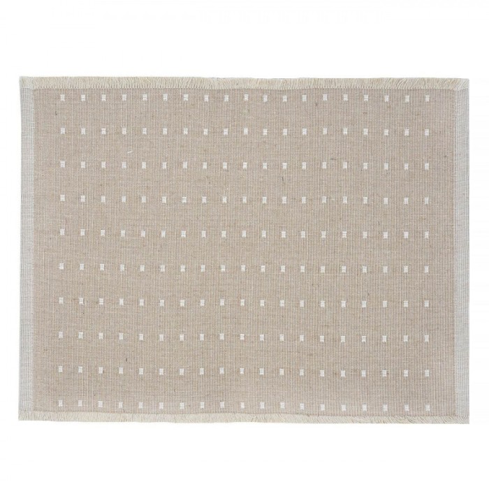 Suport Farfurie, Bumbac, Dots, Franjuri, Bej, 42x30cm
