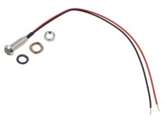 Lampă de control LED plată verde 3,2V MARL, IP67, &Oslash;5mm, cabluri