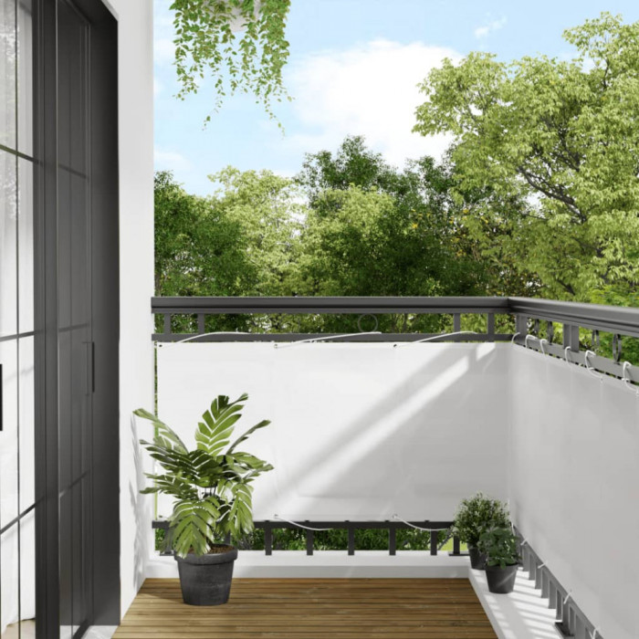 Paravan de balcon, alb, 75x1000 cm, 100% poliester oxford GartenMobel Dekor