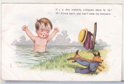 bnk cp Franta - Felicitare interbelica - umor - 1939 foto