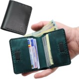 Cumpara ieftin Portofel din piele naturala, personalizabil, Odin, negru cu turcoaz