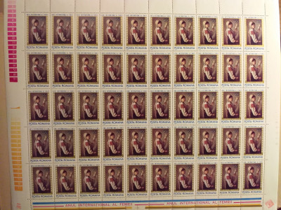 Anul Femeii, coala de 50 de timbre foto