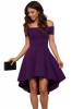 B516-11 Rochie skater asimetrica, de cocktail, cu decolteu bardot, L/XL, M, M/L, S/M