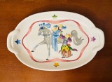 PLATOU DIN PORTELAN VILLEROY &amp; BOCH- COLECTIA LE CIRQUE- CU SEMNATURA LUI JEAN- ADRIEN MERCIER L26CM