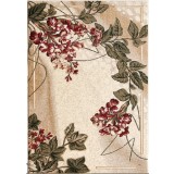 Covor Model Floral 1511-110, Marime 80 x 150 cm, Crem, Maro, Inaltime Fir 8 mm, Antialergic, Polipropilena, Living, Dormitor, Sufragerie, Birou