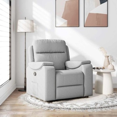 vidaXL Scaun extensibil din stofă gri nor foto