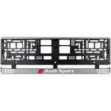 Set 2 bucati, suport numar inmatriculare argintiu Audi Sport