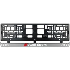 Set 2 bucati, suport numar inmatriculare argintiu Audi Sport