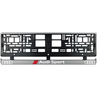 Set 2 bucati, suport numar inmatriculare argintiu Audi Sport foto