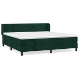 Cumpara ieftin Pat box spring cu saltea, verde inchis, 180x200 cm, catifea