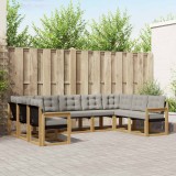 vidaXL Set de canapele de exterior cu pernă 9 pcs Alb și gri deschis 3389853