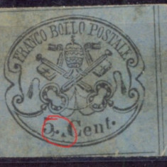 Italy Papal State 1867 Coat of arms 5C Mi.14 ERROR behind "5" MH AM.480