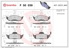BREMBO P 50 039 PRIME LINE set placute frana,frana disc