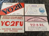 4 carti postale ilustrate, radioamatori, personalizate, R.P.R., anii 60, Romania