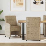 vidaXL Scaune de dining cu roți 2 pcs Gri deschis 57 x 67 x 95 cm 42017844