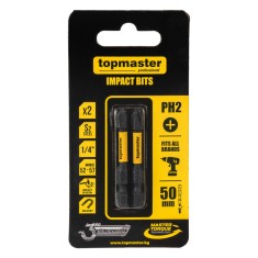 Set 2 biti de impact PH2 50 mm magnetici Top Master Pro