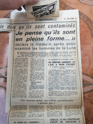 Aselenizarea - comentarea evenimentului in articole de presa contemporane - 1969 foto