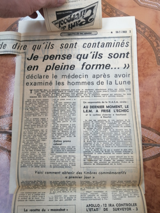 Aselenizarea - comentarea evenimentului in articole de presa contemporane - 1969