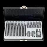 Set Biti hexagonal Profesional S2 Oțel S2, 3/8 cu Dimensiuni T20-T55 și Suport Sigur