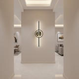 Aplica LED Decorativa CERBOS, 42W, 60cm, Lumina Calda / Neutra/ Rece, Negru, Metal si Acril