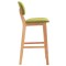 Scaune de bar, 2 buc., verde, material textil - 5