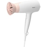 Uscator de par Philips BHD300/00, 1600W, accesoriu Thermo Protect, 3 setari de viteza/temperatura, Alb/Roz