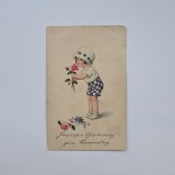 Carte Postala tematica de copii, litografie, circulata 1928 Timis - Torontal / Banat / Romania