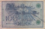 Bancnota Germania 100 Marci 1908, Serie Verde, VF (Foarte Bine)