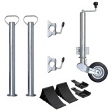 vidaXL Roată manevră remorcă 60 mm 2 tub susținere/2 cleme despicate
