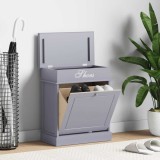 vidaXL Pantofar, gri, 50 x 28 x 58 cm, lemn de paulownia 284084