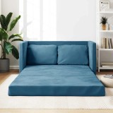 VidaXL Canapea extensibilă de podea 2 &icirc;n 1, albastru, 122x204x55 cm