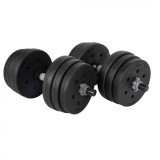 Cumpara ieftin Set 8 Gantere 10 kg, Bara Inclusa, TechGym ActiveBody, Ecofit