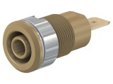 Soclu Banană 4mm 32A 1kV Maro Aurit Izolat