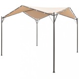 Foișor Pavilion 3x3m vidaXL, Cort Gradina, Baldachin Otel, Impermeabil, Bej