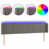 Cumpara ieftin Tablie de pat cu LED, gri inchis, 163x16x78/88 cm, catifea