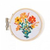 Mini Set de Broderie in Cruciulita , Flori