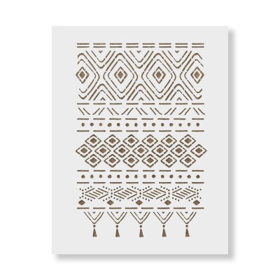 Sablon Perete vopsire, tencuiala 900x600x0.7mm Tribal Rug Refolosibil, model MXSP7085 foto