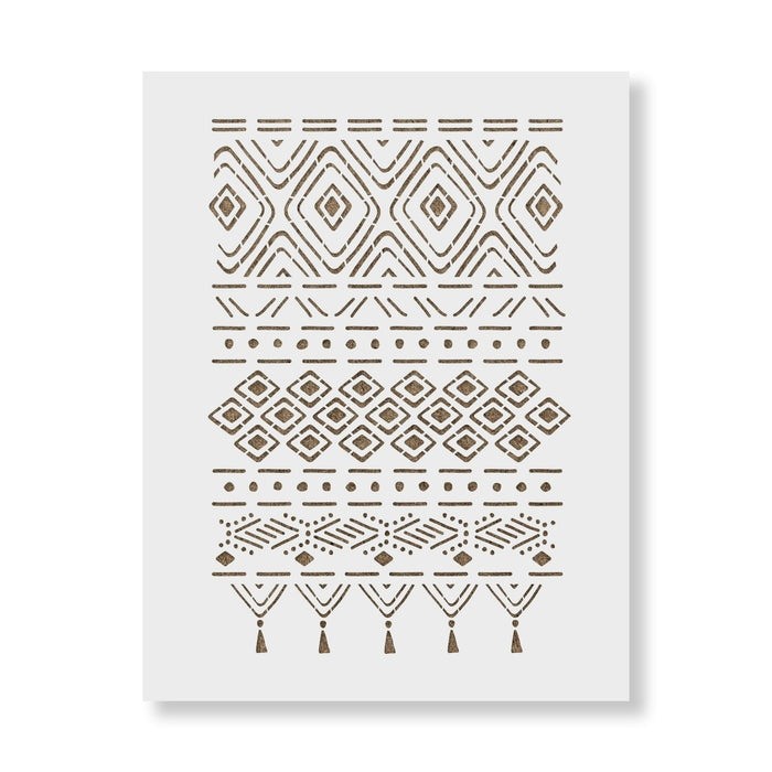 Sablon Perete vopsire, tencuiala 900x600x0.7mm Tribal Rug Refolosibil, model MXSP7085