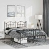 VidaXL Cadru pat metalic cu tăblie de cap/picioare, negru, 135x190 cm 353456