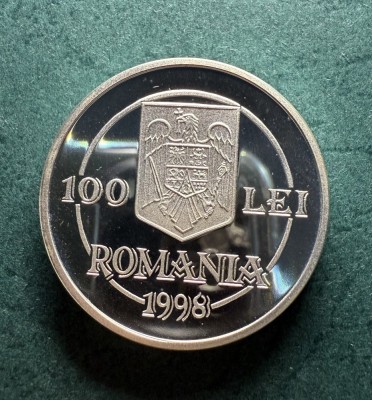 100 lei 1998 Andrei Saguna Argint Proof foto