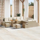 VidaXL Set de canapele pentru grădină cu pernă 13 pcs Bej Rattan poli