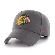 47brand șapcă NHL Chicago Blackhawks culoarea gri, cu imprimeu H-MVP04WBV-CC